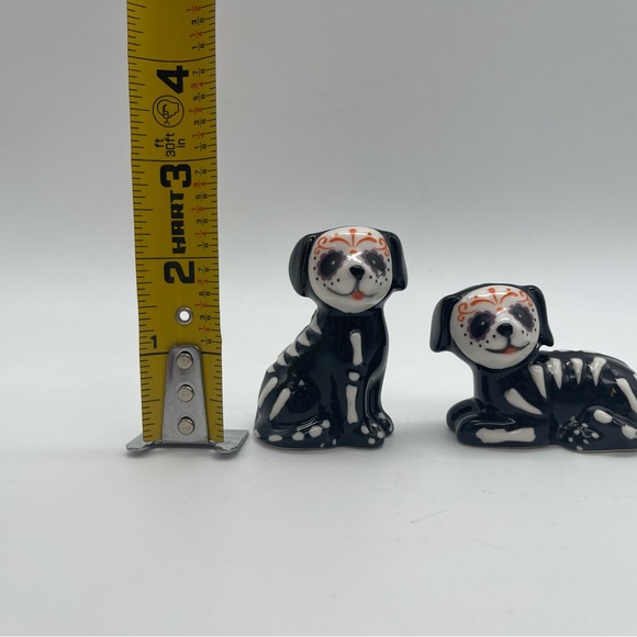 New Day of the Dead Dog Skeleton Sugar Skull Halloween Salt & Pepper Shakers - Picture 11 of 11